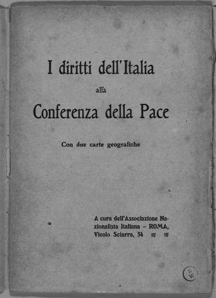 I diritti dell'Italia alla conferenza della pace